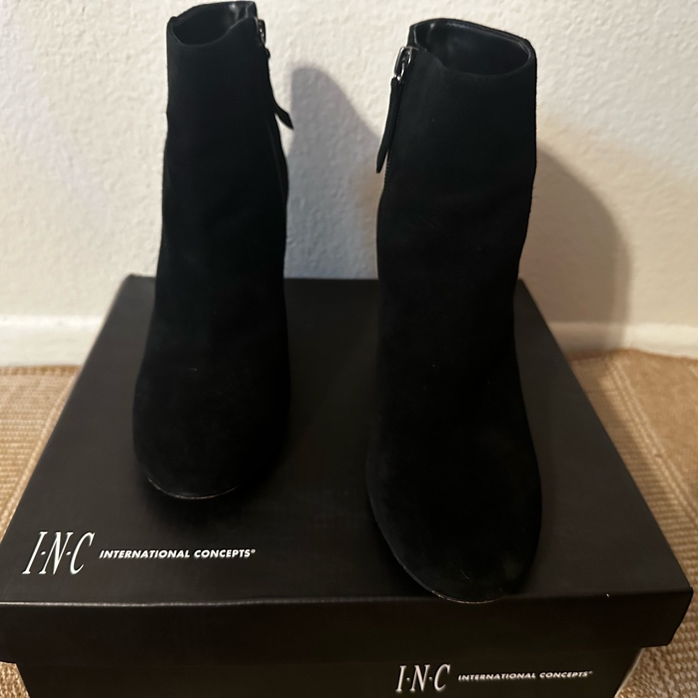 International Concepts (INC) 2 Inch Block Booties Black